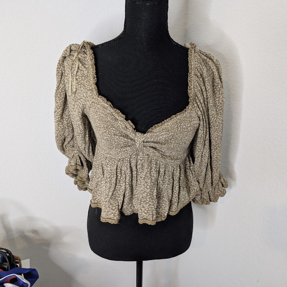 FREE PEOPLE Brittnee Printed Top / Tropical Nut - Picture 9 of 13